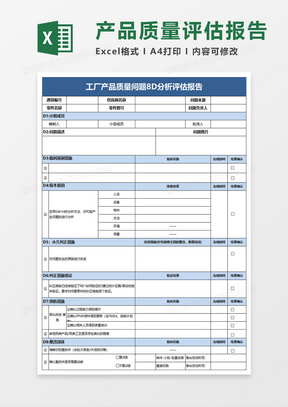 问题分析鱼骨图Execl模板